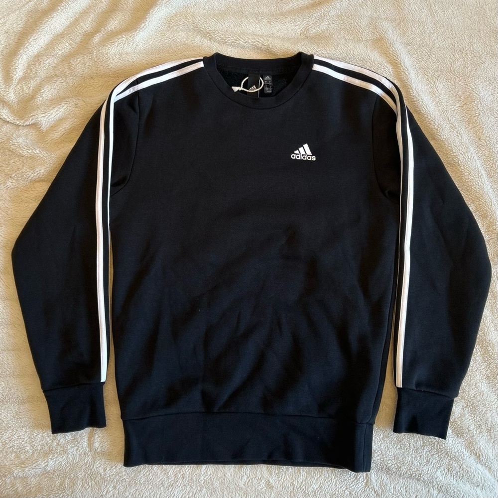 Adidas Men's Crewneck Fall Sweater in Black and White